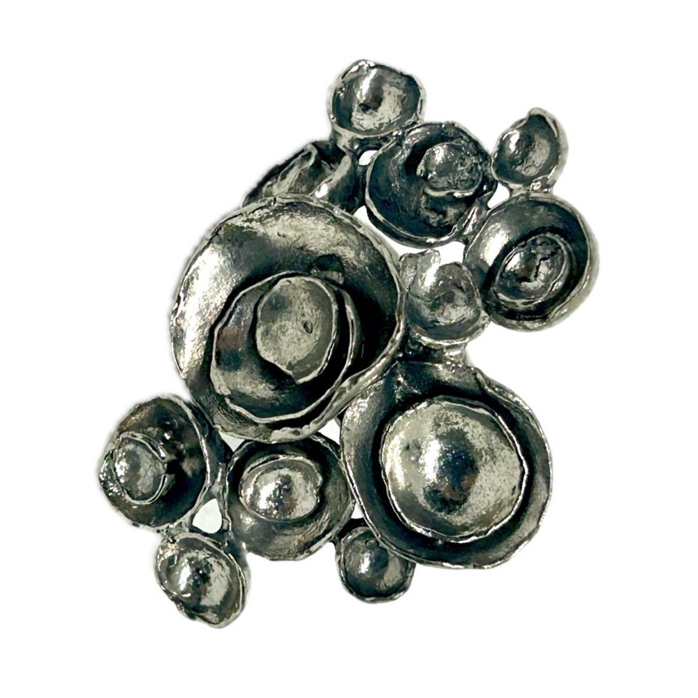 Yves Saint Laurent Silver Statement Ring Size 5US 💯Authentic USED like New!